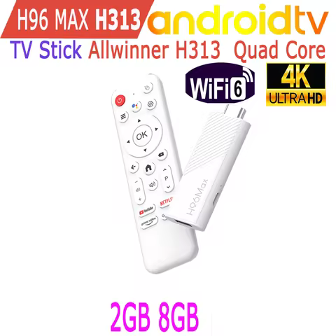 H96 Max H313 Android TV Stick Allwinner Quad Core 4K HDR Wifi6 Wifi 2.4G Game Media Player Smart TV