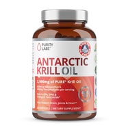 Antarctic Krill Oil 2000mg Omega-3 with Astaxanthin 800mcg Supplements to Support Memory, Heart, Bra