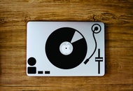 Stiker Vinyl Player - Record Turntable - Laptop Decal Macbook Sticker