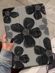 花卉新繪製的墊子保護套，帶筆槽保護套，三摺桌面架，適用於Apple的11英寸iPad 9代/iPad 10代