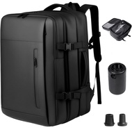 60L Expandable Vacuum compression Travel Backpack with Pump,Water-Resistant Carry-On Luggage with Lo