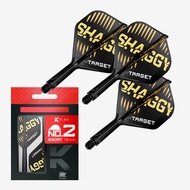 Target Darts SCOTT WILLIAMS K Flex Integrated Dart Flights & Shafts | Pack of 3 K-Flex, No.2 | Short