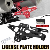 Universal Motorcycle License Plate Holder LED Lights Adjustable Rear Fender Yamaha Bws sniper155