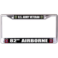 U.S. Army Veteran 82nd Airborne Chrome License Plate Frame