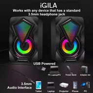 RGB SPEAKR ST1046 USB Speaker Desktop Stereo Speaker PC Computer Speaker Gaming Speaker with RGB LED
