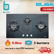 [READY STOCK] ELBA 5.0kw 3 burners Tempered Glass Built-In Glass Hob / Gas Stove EGH-E9523 EGH-9523G EGH-9523 9523