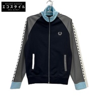 Fred Perry J7231 海軍藍 x 灰色 葡萄牙製造 月桂花環錐形運動夾克 S 碼 [二手]
