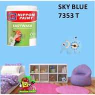 SKY BLUE 7353 T ( 1L ) Nippon Paint Interior Vinilex Easywash Lustrous / EASY WASH / EASY CLEAN