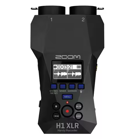 ZOOM H1 XLR Portable Handy Recorder, 32-Bit Float, 2 XLR/TRS Locking Combo Inputs, Dual AD Converter