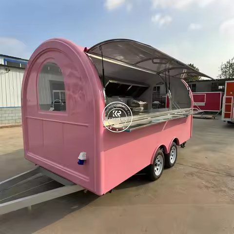 USA Standard Fast Food Truck Pizza BBQ Kitchen Mobile Restaurant Hot Dog Carts Concession Food Trail