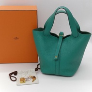 Hermès 愛馬仕 Picotin Lock 18  綠色 TC 小牛皮 手提包