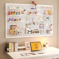 Metal Pegboard Desk Dormitory Storage Rack Wall Mount Pegboard Student W4LY