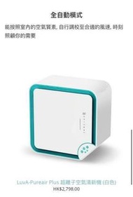 空氣清新機LUVA Pureair Plus, 納米離子, 活性碳,過濾殺菌空氣淨化器,  正版韓國製造