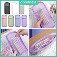 GOO 3Pcs Pencil Case Clear Mesh Pen Pouches Double Layer Pen Bag Pencil Organizers Travel Makeup Bru