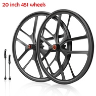 451 20 Inch Folding Bike Wheelset 4 Bearing magnesium alloy Rim SP8 Vp18 Folding disc brake Road Bicycle Wheelset