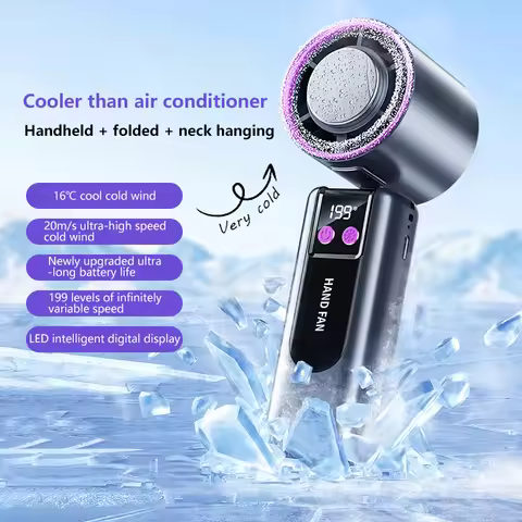 199-speed High-speed Cooling Fan Usb Charging Digital Display Large Wind Turbine Handheld Portable F