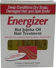 Hobe Labs Energizer Hot Jojoba Oil Hair Treatment With Vitamin A & E, Reclosable Tubes 0.5 Oz, 3 Ea,