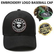 EMBROIDERY SULAM AAPE NOW BLACK CIRCLE 100% POLYESTER BLACK ADJUSTABLE BASEBALL CAP
