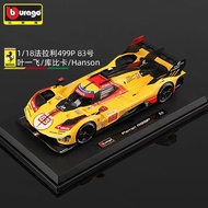 1: 18 Ferrari 499P Racing Model Le Mun 24 Hours Alloy Car Leaf Yifei
