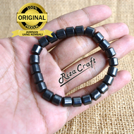 Gelang Kesehatan Bio Magnet Batu Hematite Badar Besi ASLI Akik Alam Natural ORIGINAL untuk Pria Wani