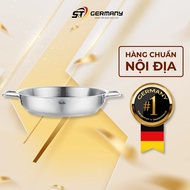 Fissler Pure 2-handle stainless steel pan made in Germany, high-quality stainless steel pan GermanyS