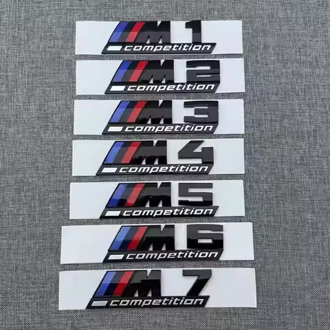 AHD Glossy Black COMPETITION Bar Underlined Emblem BMW Thunder Edition M1 M2 M3 M4 M5 M6 M7 M8 X3M X