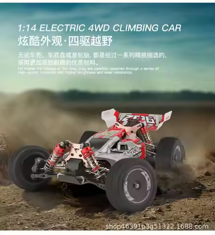 1:14 Wl Toys 144001 4wd Rc Car 2.4g 60km/H Electric High Speed Racing Car Off-Road Drift Remote Cont