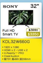 100% new with invoice SONY KDL-32W660G 32 吋 SMART TV