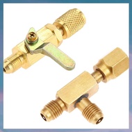 (XCTS) Air Conditioner Ball Valve 1/4 Inch SAE Adapter and 1/4 Inch Valves Core Quick Coupler Access