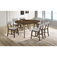 Ready Stock Dining Table Wood Top Set with Chairs