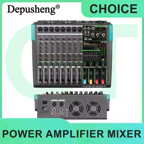 GT8 Professional 500W * 2 Power Supply Mixer Digital 256 Effect 8-Channel Mixer with Amplifier
