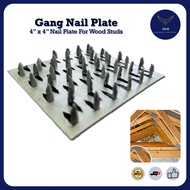 4" x 4" Galvanized Timber Gang Nail Plate Roof Truss Steel Connector Plate Timber Connector