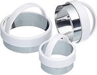 KitchenCraft 3 Piece Pastry Cutter Set, Round, Plain Edge, Ideal for Scones, Cookies, Mince Pies & M