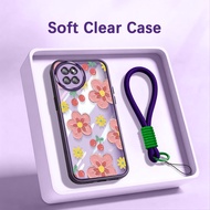 VRQR Cover for Itel S23 A50C A70 A06 S665L A665L Cartoon Printed Flowers Shockproof Clear Phone Case