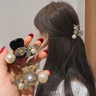 Mini Cute Bee Hair Clip Elegant Imitation Pearl Back Head Hair Clip Claws For Women Girl Ponytail Holder Hair Grip Accessories