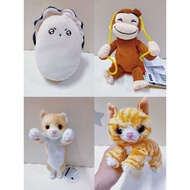 Preloved plush M66 Hatayama Shoji Squishy Armrest Cushion Nyanko Calico Cat Curious George