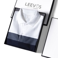 Áo thun Polo nam phối sọc LEEVUS CVC cá sấu 100% cao cấp LEEVUS APL213
