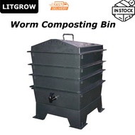 Litgrow Composting Bin Worm Composting Bin Vermicomposting Container System Live Worm Farm Kit For Kids