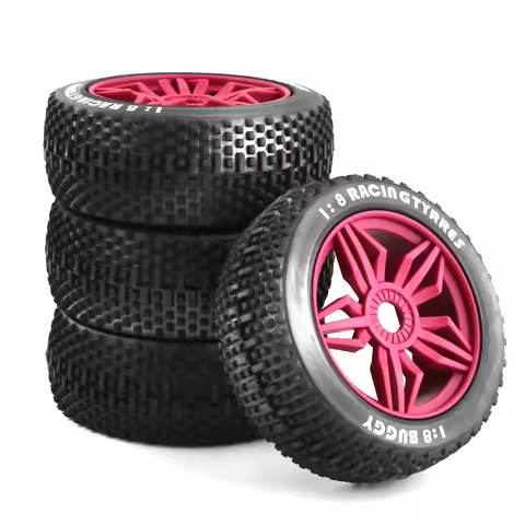4PCS Upgrade Wheels Off Road Buggy Tires Wheel With 17mm Hex for 1/8 RC Car Kyosho MP10 Buggy 4WD HS