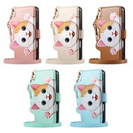 Case for Vivo V60 V60E V60Lite Cute Cartoon Cat Crossbody Wallet Cards Leather Lanyard Flip Cover Vi