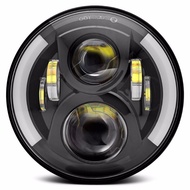 Jeep Wrangler JK JL LED Lens Headlight 7 Inch round High Beam Low Beam Brightness King Modification 