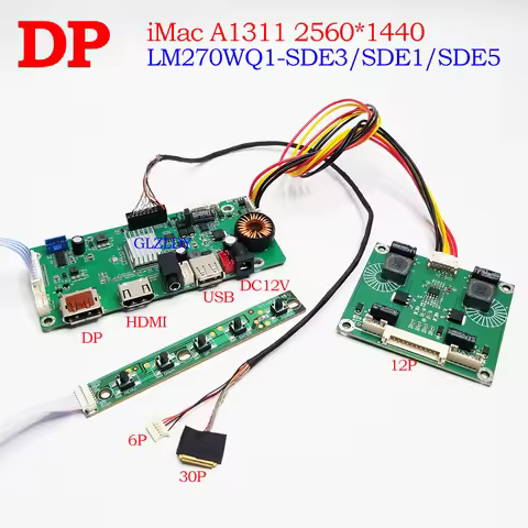 For imac A1311 2560x1440 eDP LCD Driver Board DP/HDMI/USB/Audio to eDP 30P For LM270WQ1-SDE3 LM270WQ