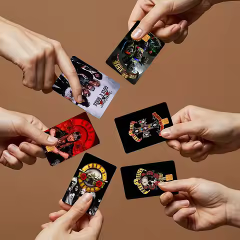 Cool Band G-Guns N Roses Anime Cartoon 1 set of 4 pcs Sticker Film Skin for Credit Card Debit Bank B