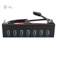 7 Port USB 3.0 Hub 5Gbs 5.25inch CD-ROM Drive Bay CD ROM Front Panel for Computer Case+USB 3.0 19-pi