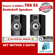 [🎶SG] Bowers &amp; Wilkins 706 S3 Stand Mount Bookshelf Speakers - 1 Pair (B&amp;W)
