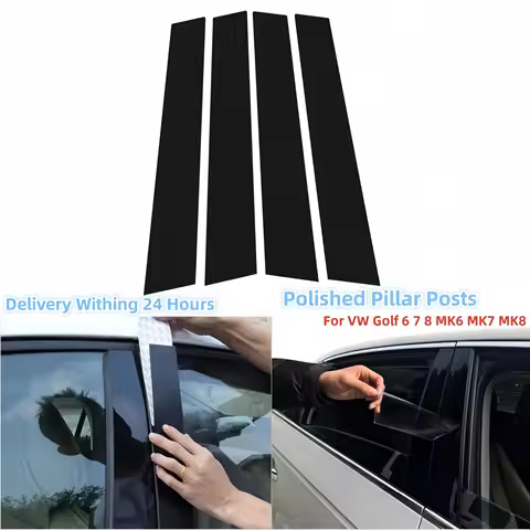 Polished Pillar Posts For VW Golf 6 7 8 MK6 MK7 MK8 Door Pillars Post Trim Car Window B-Pillars Deco