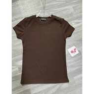 Áo thun babytee basic body cổ tròn áo kiểu nữ tăm co giãn màu đen trắng hàn quốc sang chảnh mùa hè G