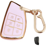 Pink for GMC Key Fob Cover with Keychain Fits for 2022-2024 Chevy Silverado 1500 GMC Sierra 1500/Sil