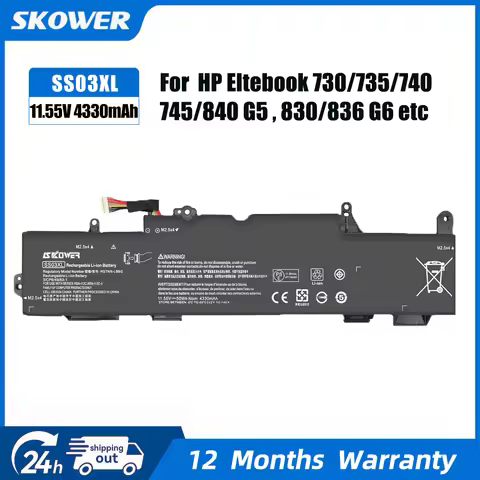 SKOWER SS03XL Battery For HP EliteBook 730 735 740 745 755 830 840 846 G5 ZBook 14u G5 G6 HSTNN-LB8G