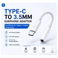 【Joohn‘s】Type-C to 3.5MM Earphone Adapter For iPhone 15 Xiaomi Huawei Wired Audio